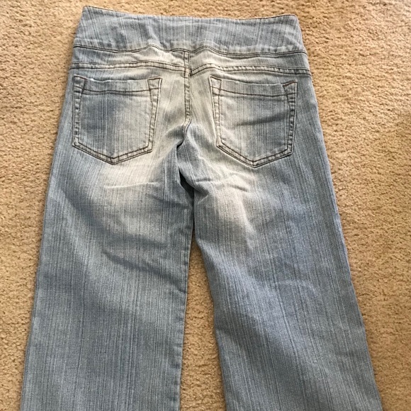 SALE!  BOOM BOOM Cropped WIDE Leg RHINESTONE JEANS 5 - Picture 6 of 8